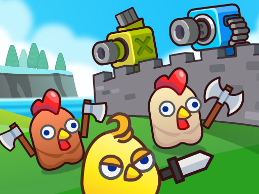 Game Merge Cannon: Chicken Defense